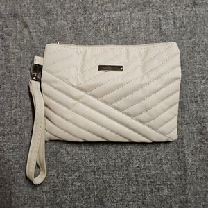 Wristlet Clutch Bag Small White Chevron Pattern‎ Evening Purse